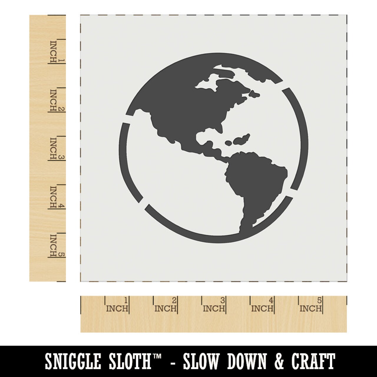 Earth Globe Travel Doodle Wall Cookie DIY Craft Reusable Stencil